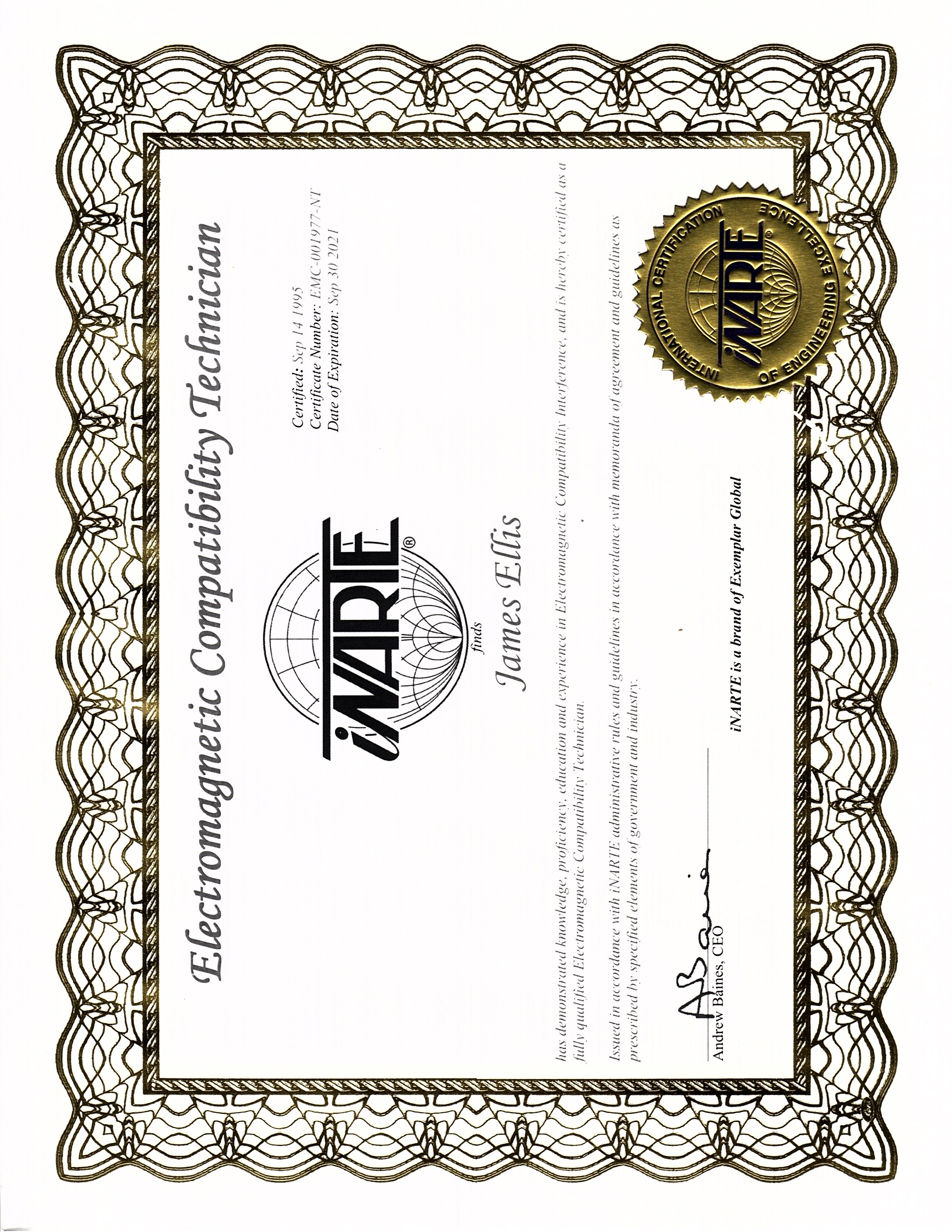 Narte Certificate